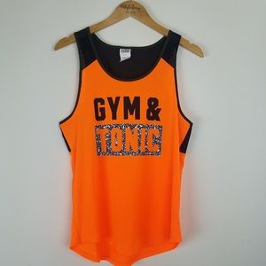Pink VS | Black and orange graphic active top S